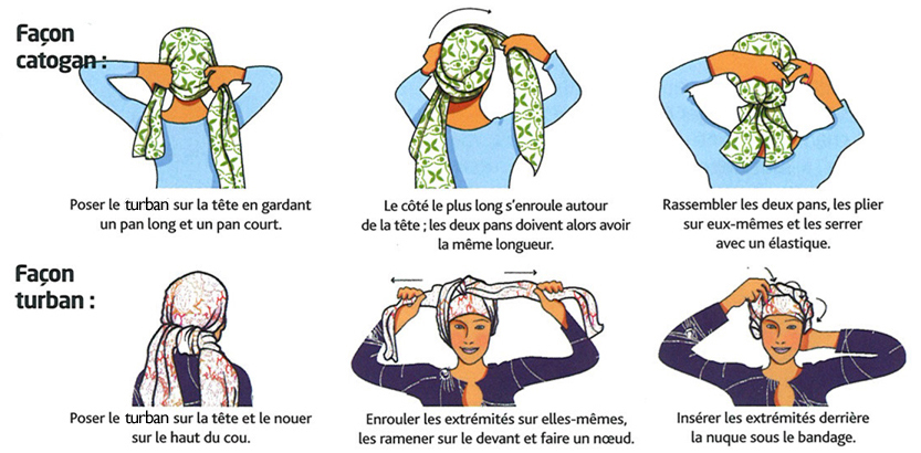 comment nouer un turban chimio